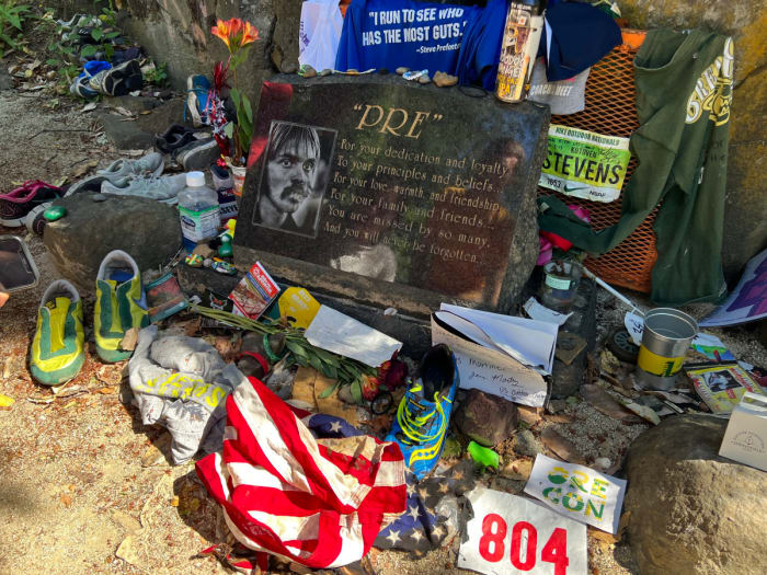 Pre’s Rock marks the spot where Prefontaine died in a car crash in 1975